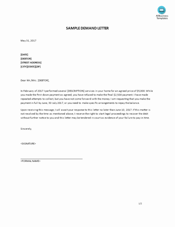 Letter Of Demand Template New How to Write A Demand Letter