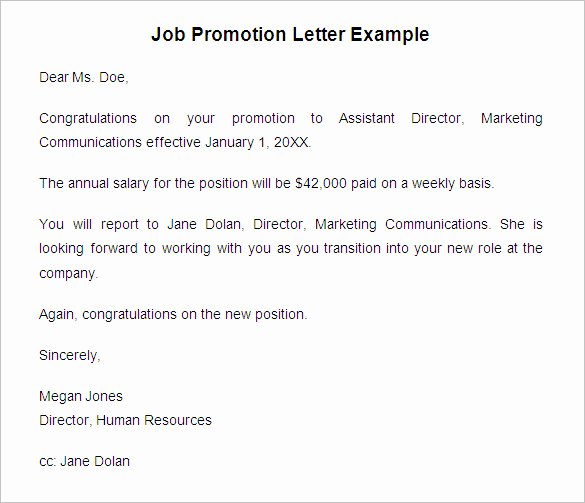 Letter Of Intent for Promotion Beautiful 20 Promotion Letter Templates Pdf Doc Apple Pages