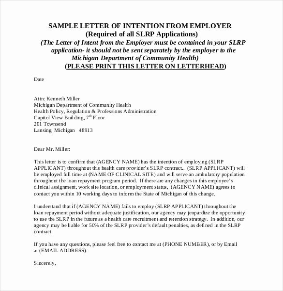 Letter Of Intent Sample Job Unique 31 Letter Of Intent for A Job Templates Pdf Doc