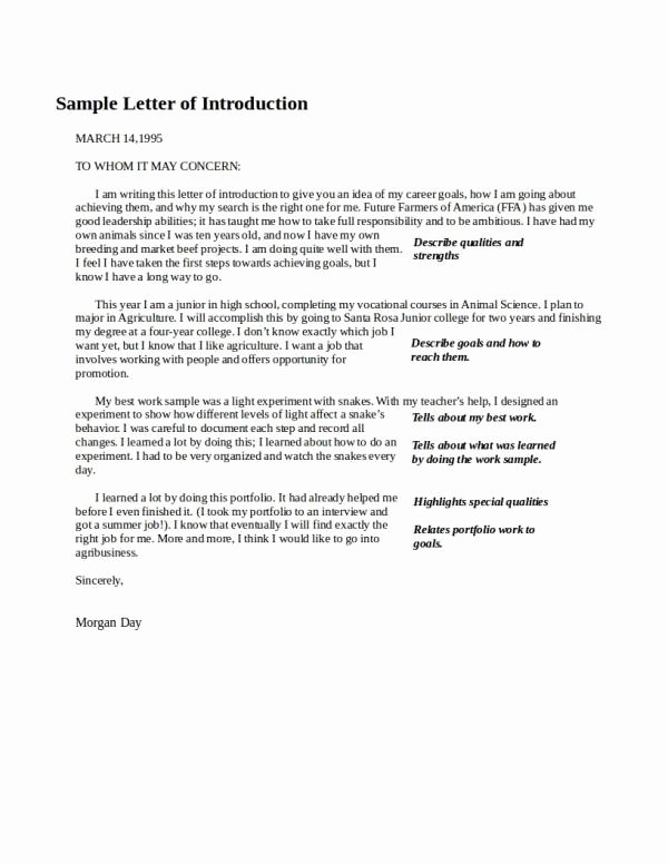 Letter Of Introduction Example Unique Free 37 Introduction Letter Examples In Pdf