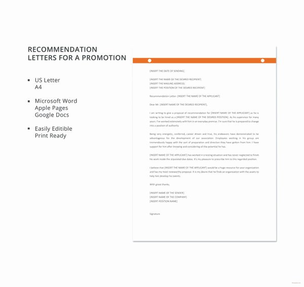 Letter Of Recommendation for Promotion Luxury 10 Promotion Re Mendation Letters