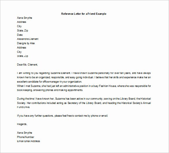 Letter Of Recommendation From Friend Lovely 23 Friend Re Mendation Letters Pdf Doc