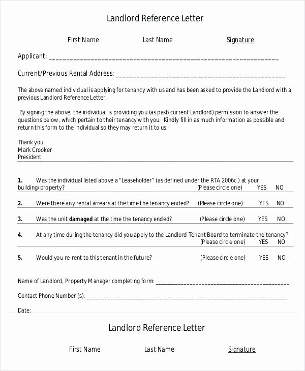 Letter Of Reference From Landlord Best Of Tenant Reference Template – Copyofthebeautyfo