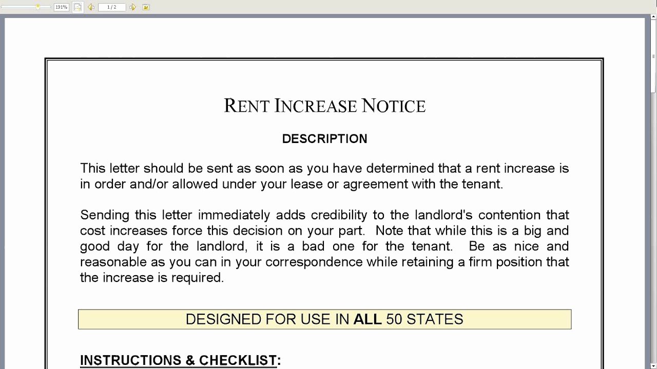 Letter Of Rent Increase Inspirational Rent Increase Notice