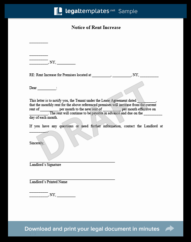 Letter Of Rent Increase Unique Pin by Legal Templates On Legal Document Samples