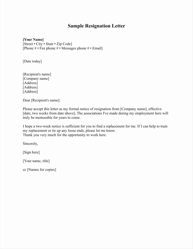 Letter Of Resignation Email Template Unique 33 Simple Resign Letter Templates Free Word Pdf Excel