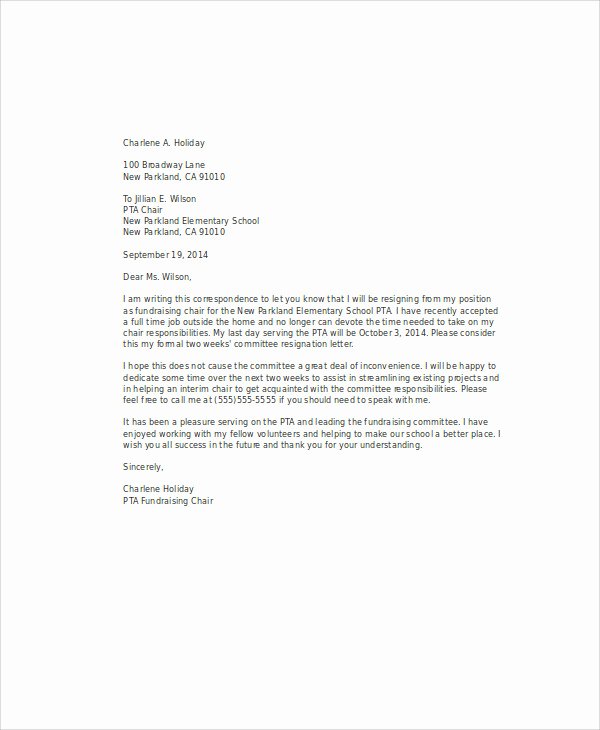 Letter Of Resignation From Committee Beautiful Writing A Resignation Letter