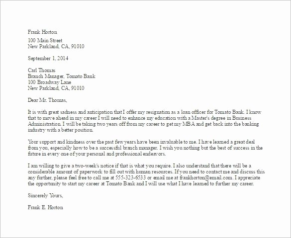 Letter Of Resignation From Job New Exit Letter to Employee