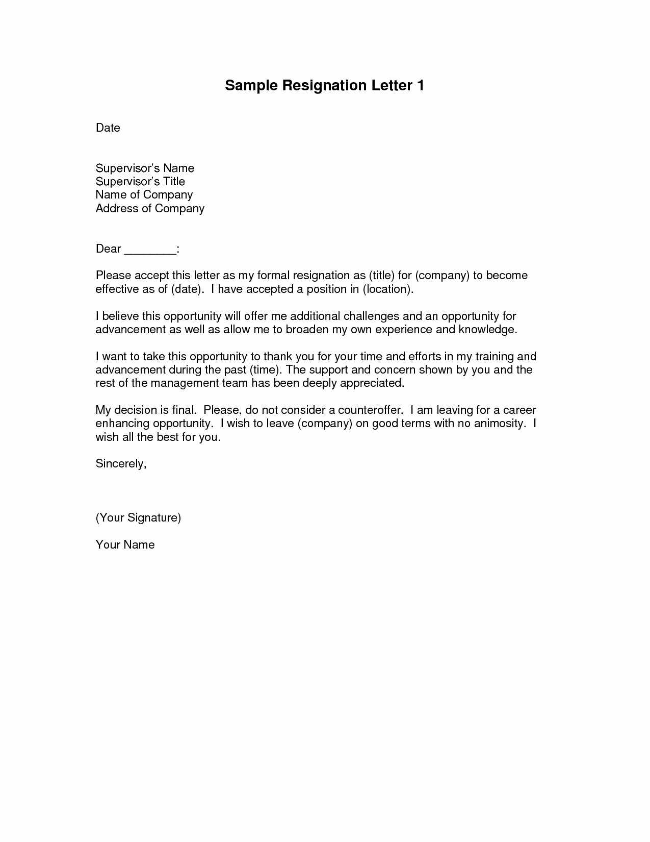 Letter Of Resignation Outline Inspirational Resignation Letters Download Pdf Doc format