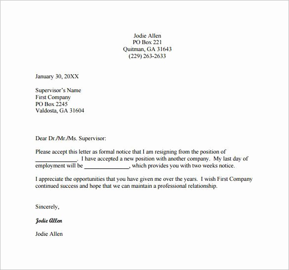 Letter Of Resignation Template Microsoft Beautiful Resignation Letter Examples – 19 Free Word Excel Pdf