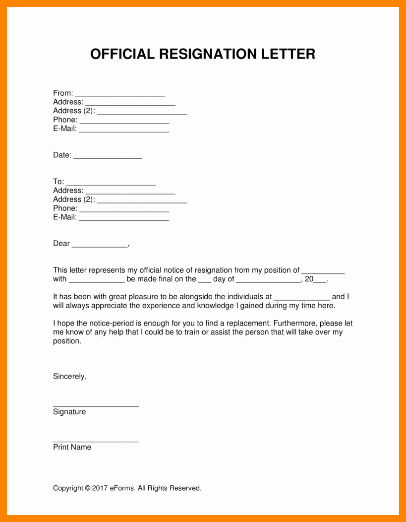 Letter Of Resignation Template Microsoft Luxury 10 Letter Of Resignation Word Template