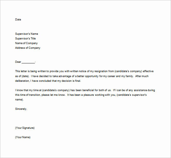Letter Of Resignation Template Microsoft Luxury 13 Sample Resignation Letter format Templates