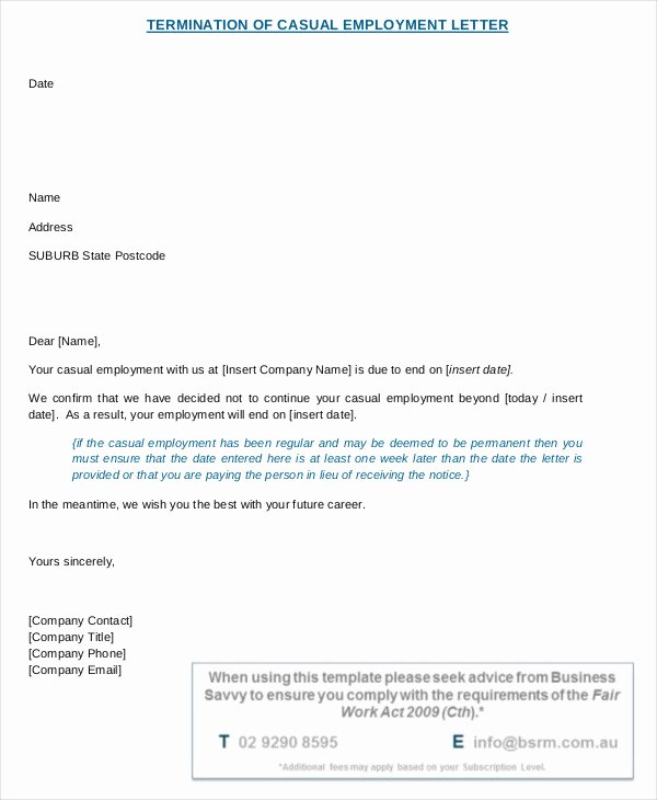 Letter Of Termination to Employee Inspirational 10 Employee Termination Letter Templates Doc Pdf Ai