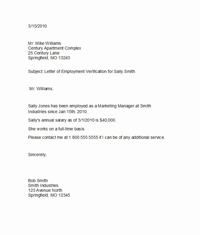 Letter Of Work Verification Unique 40 Proof Of Employment Letters Verification forms