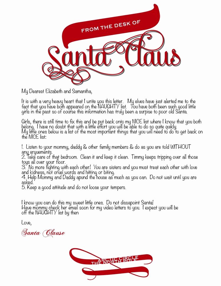 Letter Templates for Word Lovely Letter From Santa Template Word