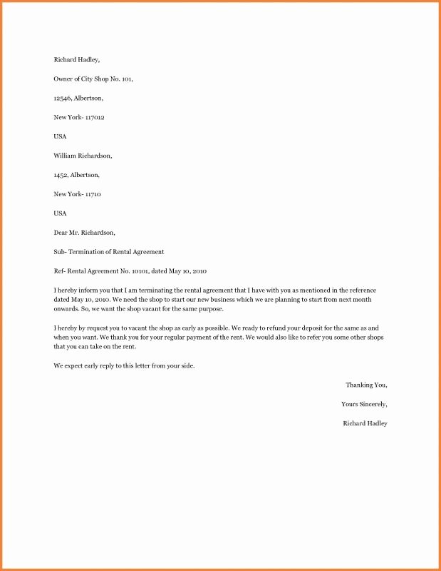 Letter to Cancel Lease Beautiful Breaking Lease Letter