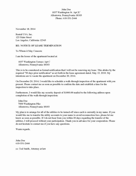 Letter to Cancel Lease Lovely Divorce source Notice Of Lease Termination Apartment