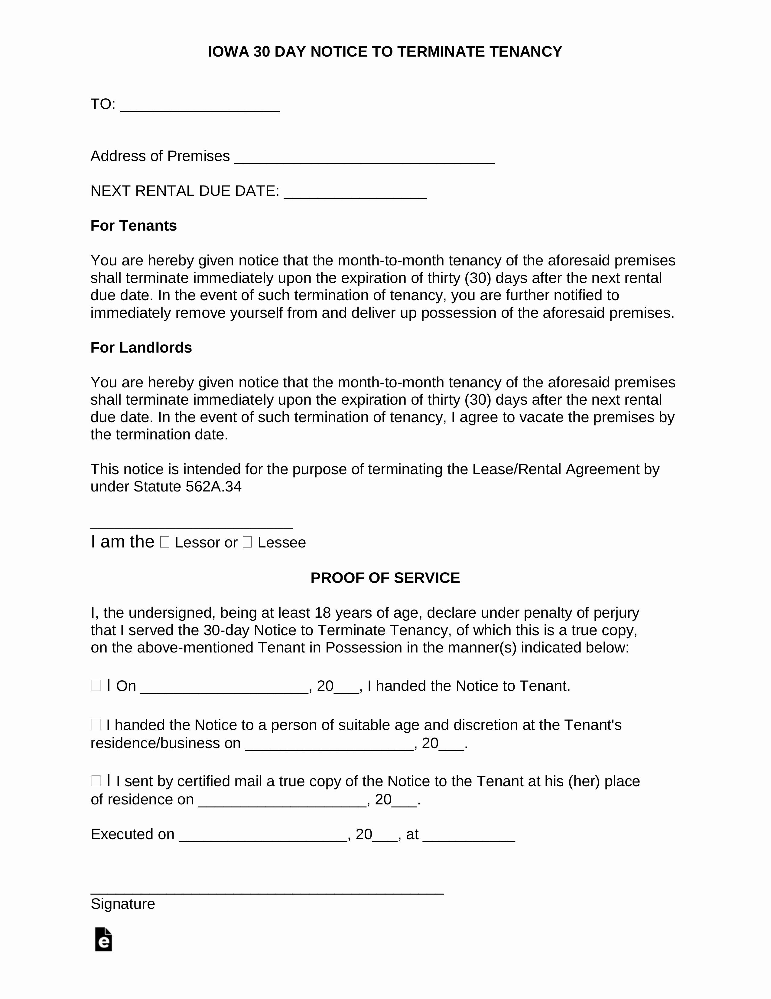 Letter to Cancel Lease Unique Iowa Lease Termination Letter form