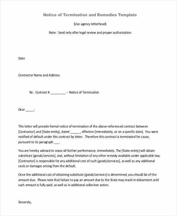 Letter to Discontinue Service Fresh Termination Letter – 15 Free Word Pdf Documents Download