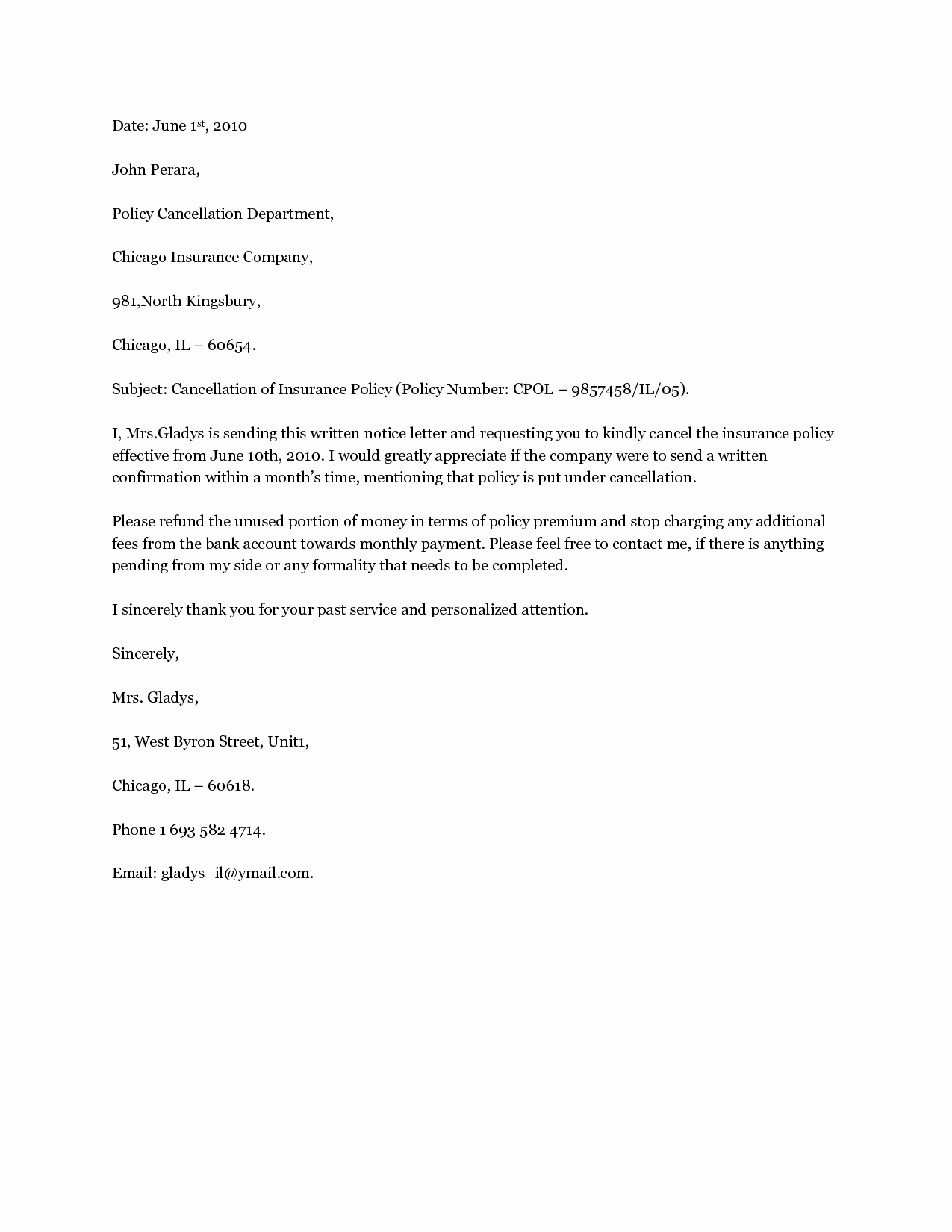 Letter to Discontinue Service Unique Letter to Cancel Service