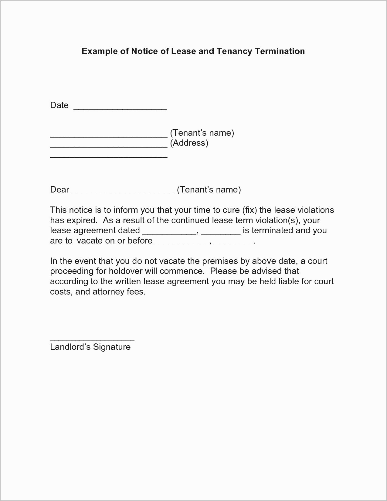 Letter to End Lease Inspirational Lease Mencement Letter Template Samples