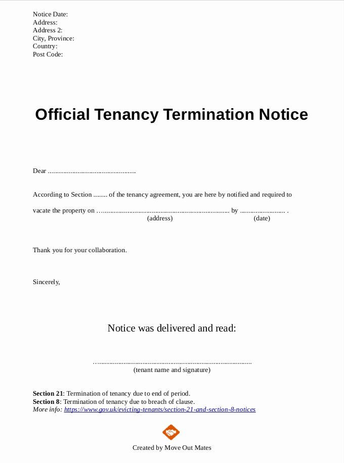 Letter to End Lease Lovely [pdf] End Of Tenancy Letter Template