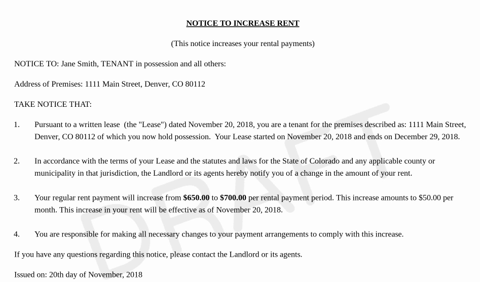 Letter to Increase Rent Awesome Free Notice Of Rent Increase Download In Word Landlordo