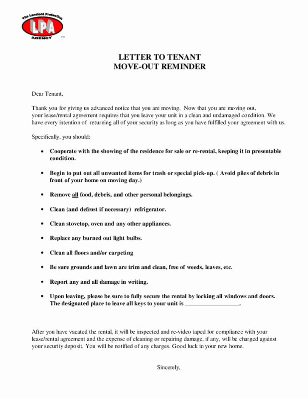 Letter to Landlord Moving Out Lovely Landlord Letter to Tenant Move Out