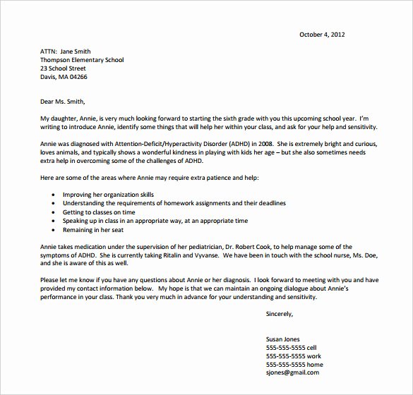 Letter to Parents Template Elegant Sample Letter to Teacher From Parent About Child Progress