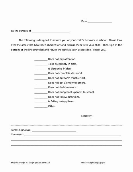 Letter to Parents Template Fresh Behavior Letter to Parents Printables &amp; Template for