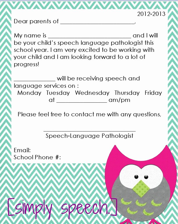 Letter to Parents Template Inspirational Simply Speech August 2012