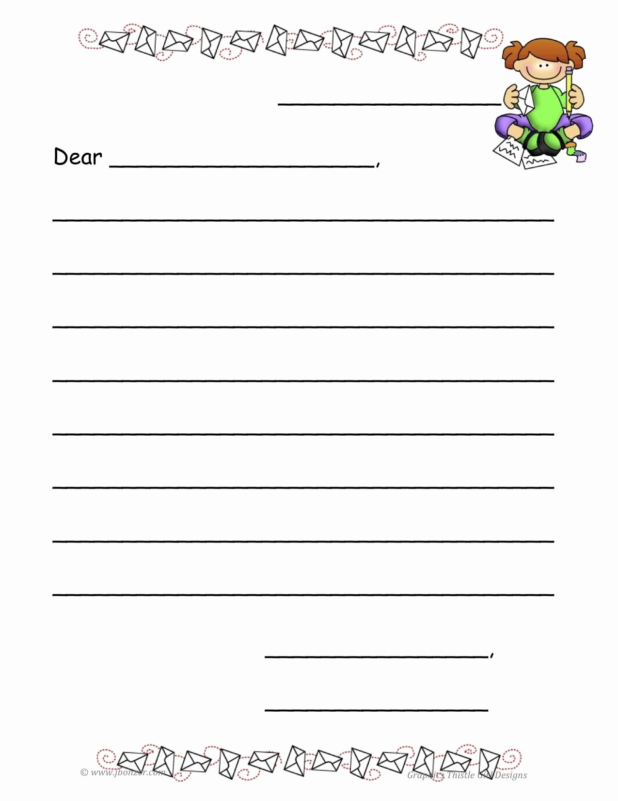 Letter Writing Paper Template Luxury Printable Friendly Letter Template