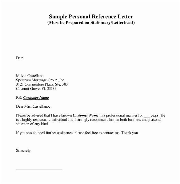 Letters Of Personal Reference Best Of 42 Reference Letter Templates Pdf Doc