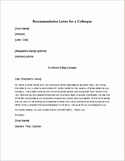 Letters Of Recommendation Coworker Beautiful Personal Reference Letter for A Friend