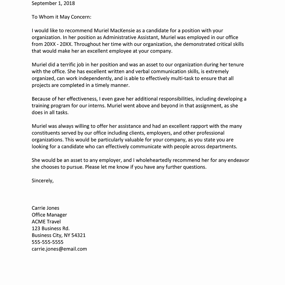 Letters Of Reference for Employment Awesome Sample Reference Letter for An Employee