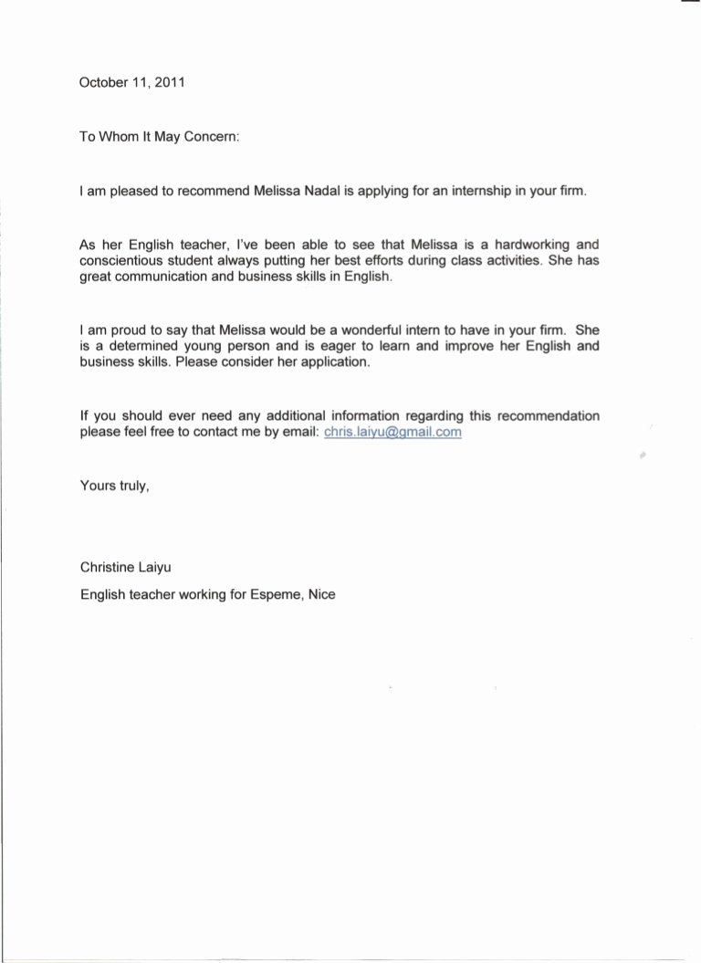 Letters Of Reference for Teachers Luxury Re Mendation Letter English Teacher