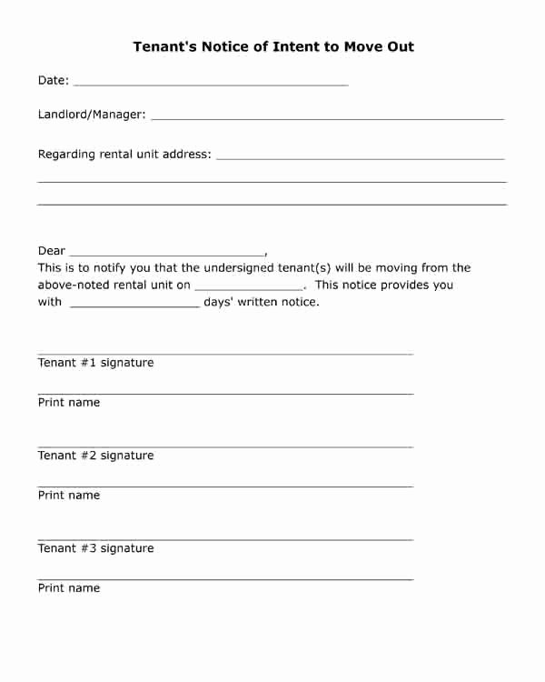 Letters to Landlords About Repairs Inspirational Free Printable Letter Tenant S Notice Of Intent to Move