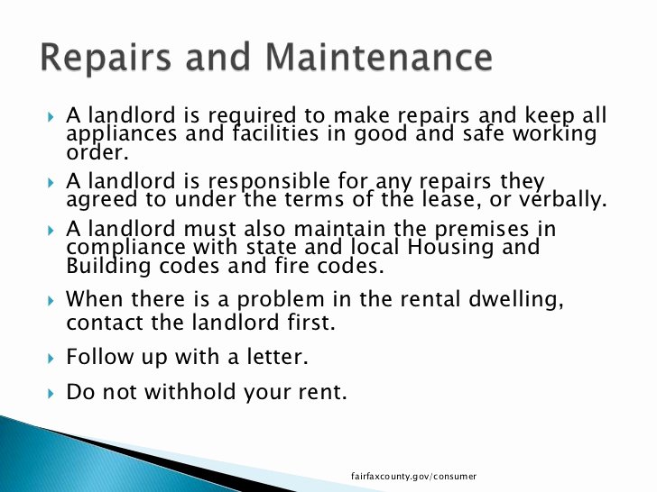 Letters to Landlords About Repairs Lovely What Tenants Need to Know In Fairfax County
