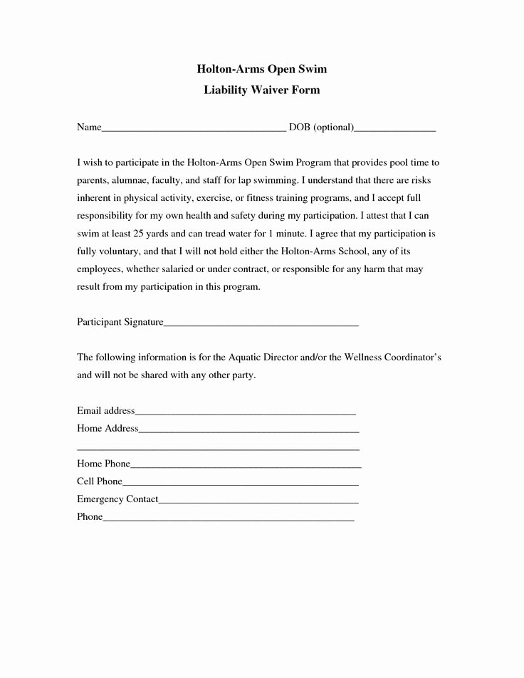 Liability Waiver forms Template Inspirational Liability Insurance Liability Insurance Waiver Template