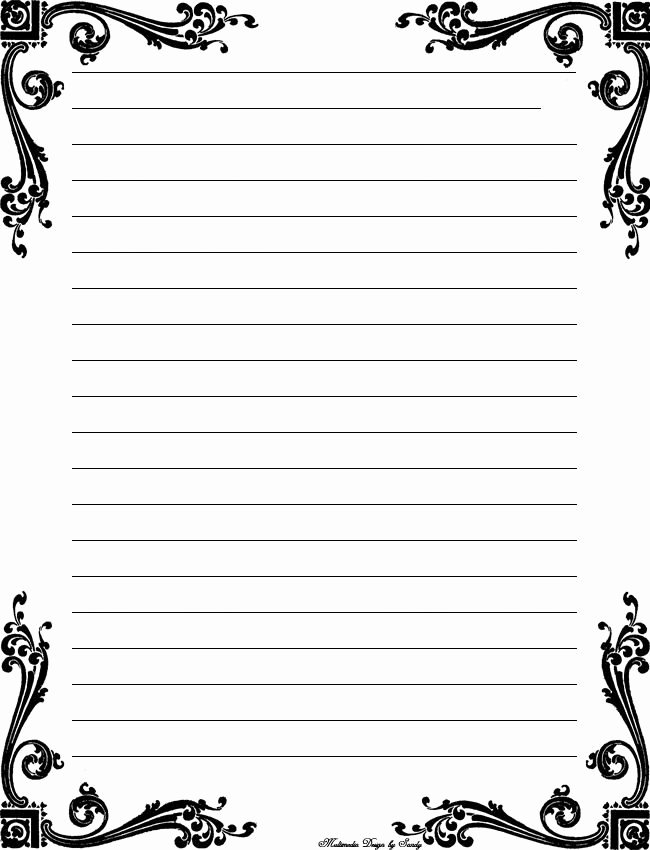 Lined Letter Writing Paper Awesome Letter Paper Printable Black and White