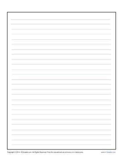 Lined Writing Paper Elegant Lined Writing Paper for Kids