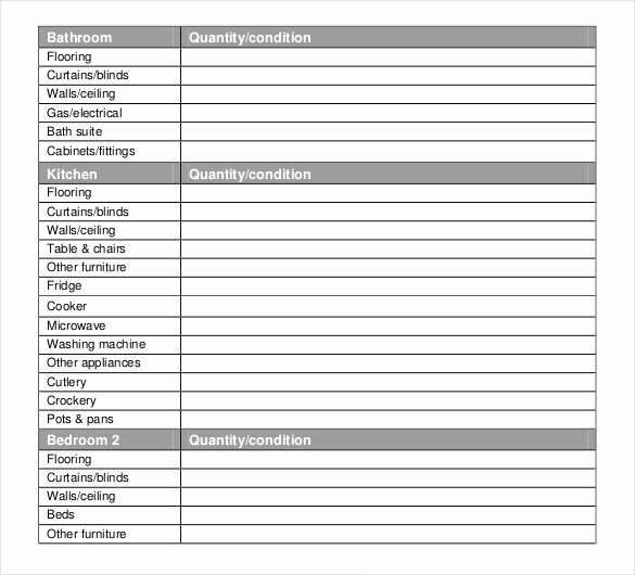 List Of Personal assets Elegant Personal Property Inventory List Template