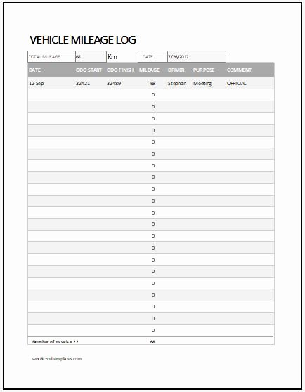 Log Book Violation Warning Letter Awesome 15 Vehicle Mileage Log Templates for Ms Word &amp; Excel