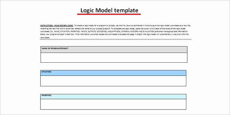 Logic Model Template Word Luxury Word Logic Model Template