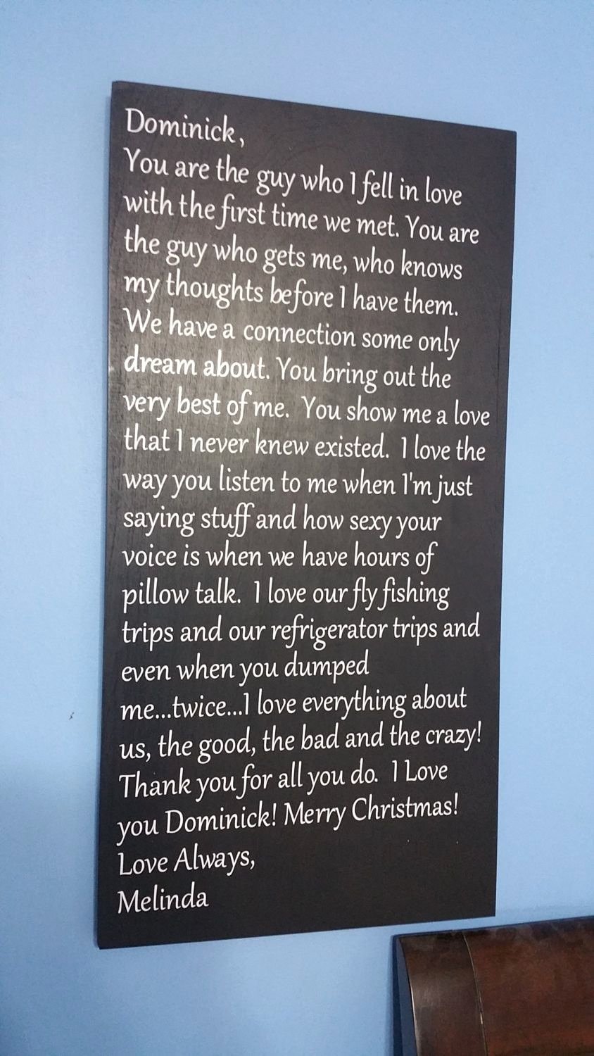 Love Letter to My Boyfriend Awesome Love Letter to Your Husband Wife Valentine Wood Sign Quote