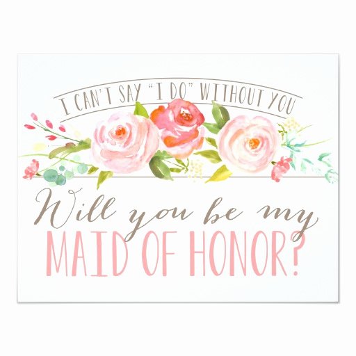 Maid Of Honor Card Template Best Of Will You Be My Maid Of Honor