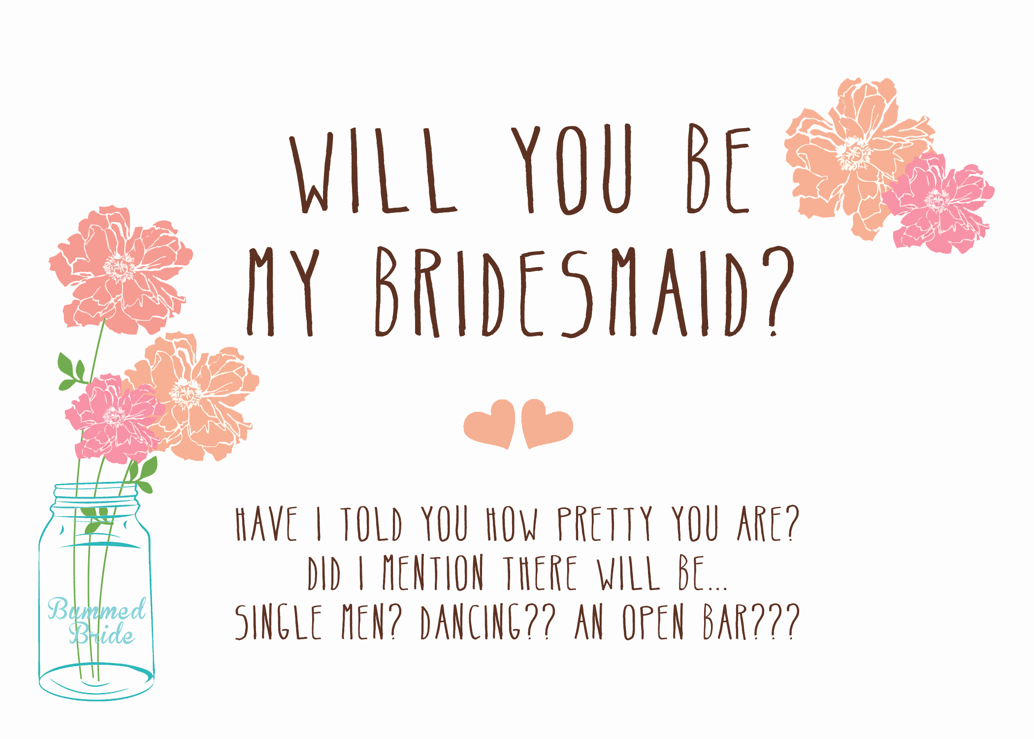 Maid Of Honor Card Template Luxury Free Bridesmaid Proposal Template