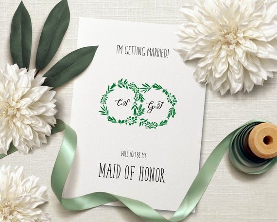 Maid Of Honor Card Template Unique Maid Of Honor Card Template Maid Of Honor Card Editable Maid