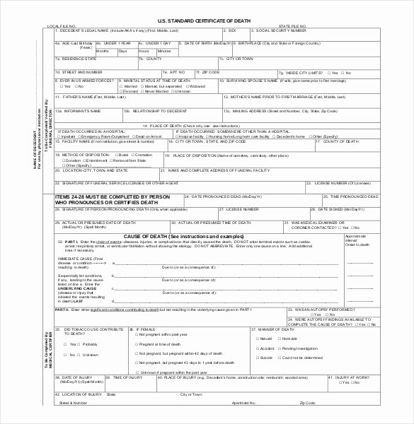 Make A Fake Death Certificate Inspirational 13 Sample Death Certificate Templates Pdf Doc
