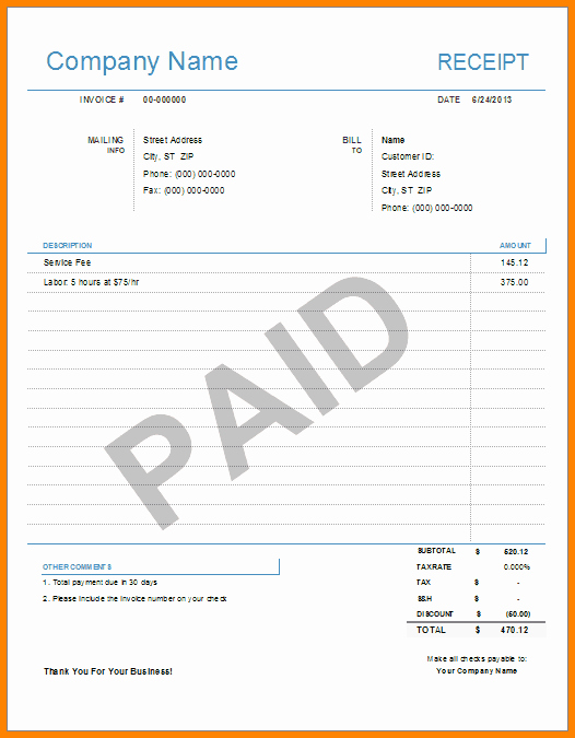 Make A Receipt In Word Inspirational 11 Electronic Receipts Template